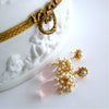 Rose Quartz Seed Pearl Cluster Earrings - Pétales de Rose IV Earrings