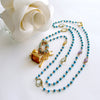 Diamond Turquoise Pave Lock Turquoise Citrine Amethyst Prasiolite, Topaz Intaglio Fob Necklace - Serrures D'Amour Necklace