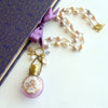 #4 Violetta Necklace - Pink Pearls Cherub Scent Bottle Necklace