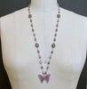 #7 Le Papillon XIII Necklace - Amethyst Butterfly Silverite White Topaz