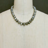 #8 Brooklyn Necklace Mystic Gray Moonstone MOP Inlay Toggle Choker Necklace