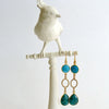 #2 Allie Earrings - Turquoise Green Sapphire Duster Earrings