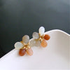 #4 Akimi Earrings - Multi Moonstone Leaf Flower Post Earrings