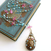 #5 Ainsley Necklace - Turquoise Pink Topaz Austro Hungarian Chatelaine Scent Bottle