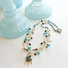 #4 Pajarito Flora Necklace - Turquoise Pearls Pyrite