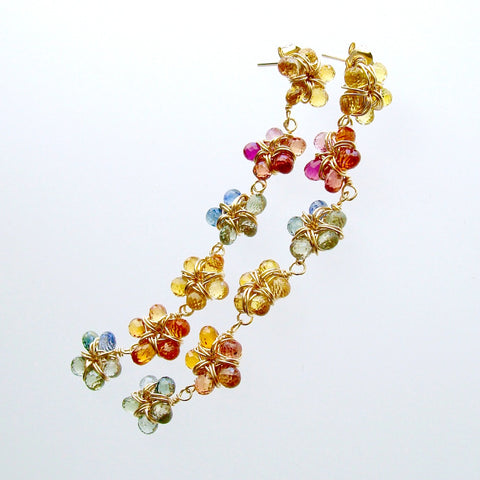 #2 Multi Sapphire Flower Earrings - Florette Earrings