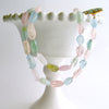 Aquamarine Morganite Heliodore Beryl Nuggets Inlay Opal Toggle Choker Necklace - Francesca II Necklace