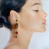 Tourmaline Slices Long Tourmaline Cluster Earrings - Tatiana IV Earrings