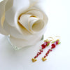 Carved Hot Pink Quartz Pink Sapphire Peridot Lemon Quartz Leaves Bee Flower Earrings - Veronica’s Garden II Earrings