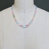 Beryl Aquamarine Morganite Necklace With 14k Gold Diamond Filigree Clasp - Belle Necklace