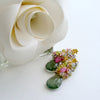 Moss Aquamarine, Pink Topaz, Pink Zircon, Amethyst, Peridot, Iolite Cluster Earrings - Fleur V Earrings