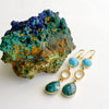 #3 Allie Earrings - Turquoise Green Sapphire Duster Earrings