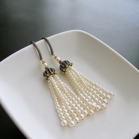#4 Anais II Earrings - Pearl Tassel Earrings