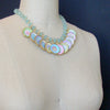 #7 China Doll Whimsical Cottage Necklace - Seafoam Chalcedony Miniature Plates
