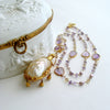 #4 Guinevere III Necklace - Ametrine Amethyst Mother of Pearl Scent Bottle