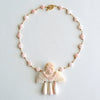 #1 Amorette Necklace - Pink Shell Cherub Angel Necklace