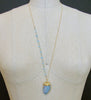 #5 Pixie Necklace - Aqua Chalcedony Gold Vermeil Spirit Quartz Pendant