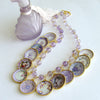 #4  China Doll  Lavender Purple Necklace - Pink Amethyst Porcelain Plates