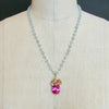 #5 Delphine III Necklace - Pink:Blue Topaz Emerald Citrine Rose Quartz