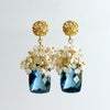 #1 Dione VI - VII Earrings - London Blue Topaz Moonstone Seed Pearls