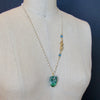 Blue Green Ametrine London Blue Topaz Green Onyx Hand Clasp Cluster Necklace - Bella Cluster Necklace