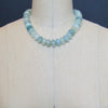Aquamarine Rondelles Inlay Opal MOP Toggle Choker Necklace - Brynn V Necklace