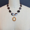 Garnet Slices With Byzantine Garnet Moonstone Pendant Necklace - Constantia Necklace