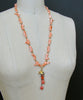 Coral Branch Necklace Removable Hand and Heart Coral Lampwork Figa Pendant - Cordelia Necklace