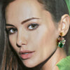 Green Amethyst, Emerald, Pink Topaz, Kyanite, Scapolite Cluster Earrings - Elena Earrings