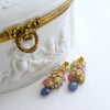 Tanzanite, Pink Topaz, Pink Zircon, Amethyst, Peridot, Blue Topaz, Citrine Cluster Earrings - Fleur VI Earrings