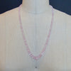 Graduated Pink Morganite Silk Knotted Opera Necklace With 14k Gold Diamond Clasp - Peony Necklace