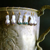 #4 Chantilly  Rhodolite Earrings - Baroque Pearls Rhodolite Garnet