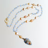 #1 Brezza Dolce III Necklace - Blue Chalcedony Pink Opal Enamel Vinaigrette Necklace
