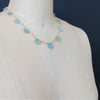 #6 Les Coquilles de la Mer Necklace - Aquamarine Carved Shells Pearls