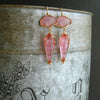 #4 Bacchus Rose Venetian Glass Cameo Intaglio Earrings