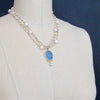 #6 Taormina Necklace - Pearls Venetian Blue Intaglio