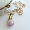 #2 Violetta Necklace - Pink Pearls Cherub Scent Bottle Necklace