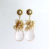 #1 Petales de Rose III Earrings - Rose Quartz Seed Pearls