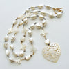 #1 Quenby Necklace - Pearls Mother of Pearl Queen Bee Heart