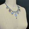 Kyanite Blue White Porcelain Bead Charm Necklace - Bluebelle IV Necklace