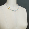 Aquamarine Morganite Heliodore Beryl Nuggets Inlay Opal Toggle Choker Necklace - Francesca II Necklace