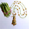 #3 Juliana Scent Bottle Necklace - Peridot & Pink Pearls
