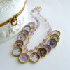 #3  China Doll  Lavender Purple Necklace - Pink Amethyst Porcelain Plates