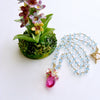 #4 Delphine III Necklace - Pink:Blue Topaz Emerald Citrine Rose Quartz