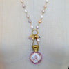 #7 Violetta Necklace - Pink Pearls Cherub Scent Bottle Necklace