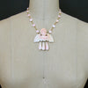 #9 Amorette Necklace - Pink Shell Cherub Angel Necklace