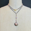 #11 Brezza Floreale III Necklace - Kyanite Scorolite Enamel Vinaigrette Necklace