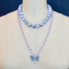 #5 Violet Mariposa Necklace - Violet Chalcedony Lavender Agate Butterfly