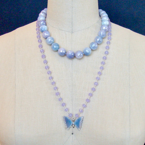 #8 Violet Necklace - Mystic Lavender Moonstone Choker Necklace