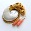 #2 Marci Earrings - Carved Coral Teardrops